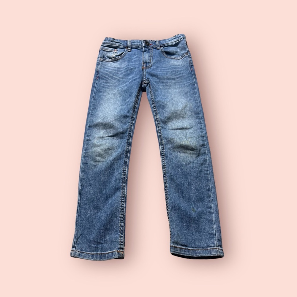 Zara Boys Light Wash Distressed Straight Leg Denim Jeans Size 7
